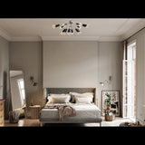 Contemporary 9-Light Black Metal Sputnik Chandelier – Industrial Ceiling Fixture with Adjustable Arms - 32157