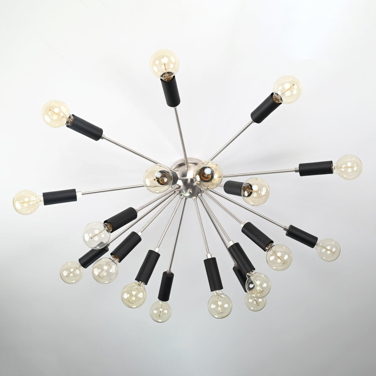 Contemporary 9-Light Black Metal Sputnik Chandelier – Industrial Ceiling Fixture with Adjustable Arms - 32157