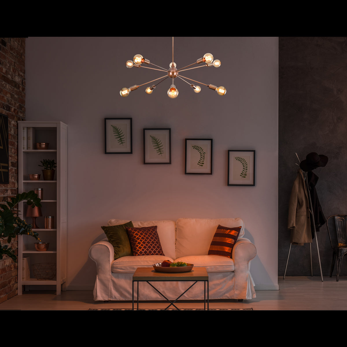 Elegant 8-Light Chrome Sputnik Chandelier – Glam Ceiling Fixture with Crystal Accents - 32158