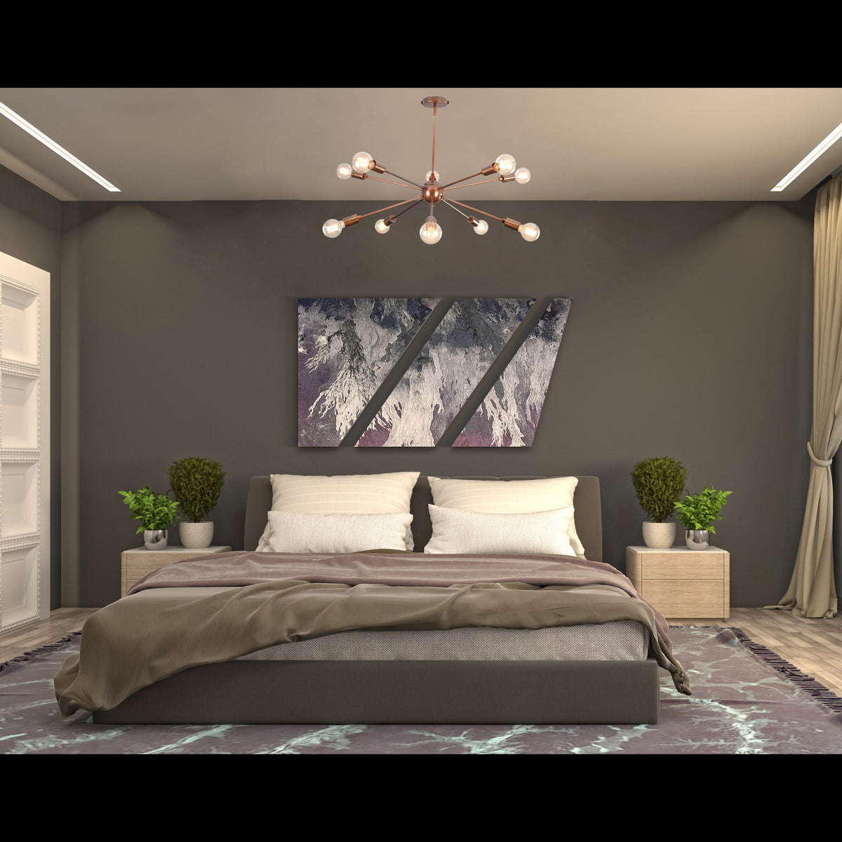 Elegant 8-Light Chrome Sputnik Chandelier – Glam Ceiling Fixture with Crystal Accents - 32158