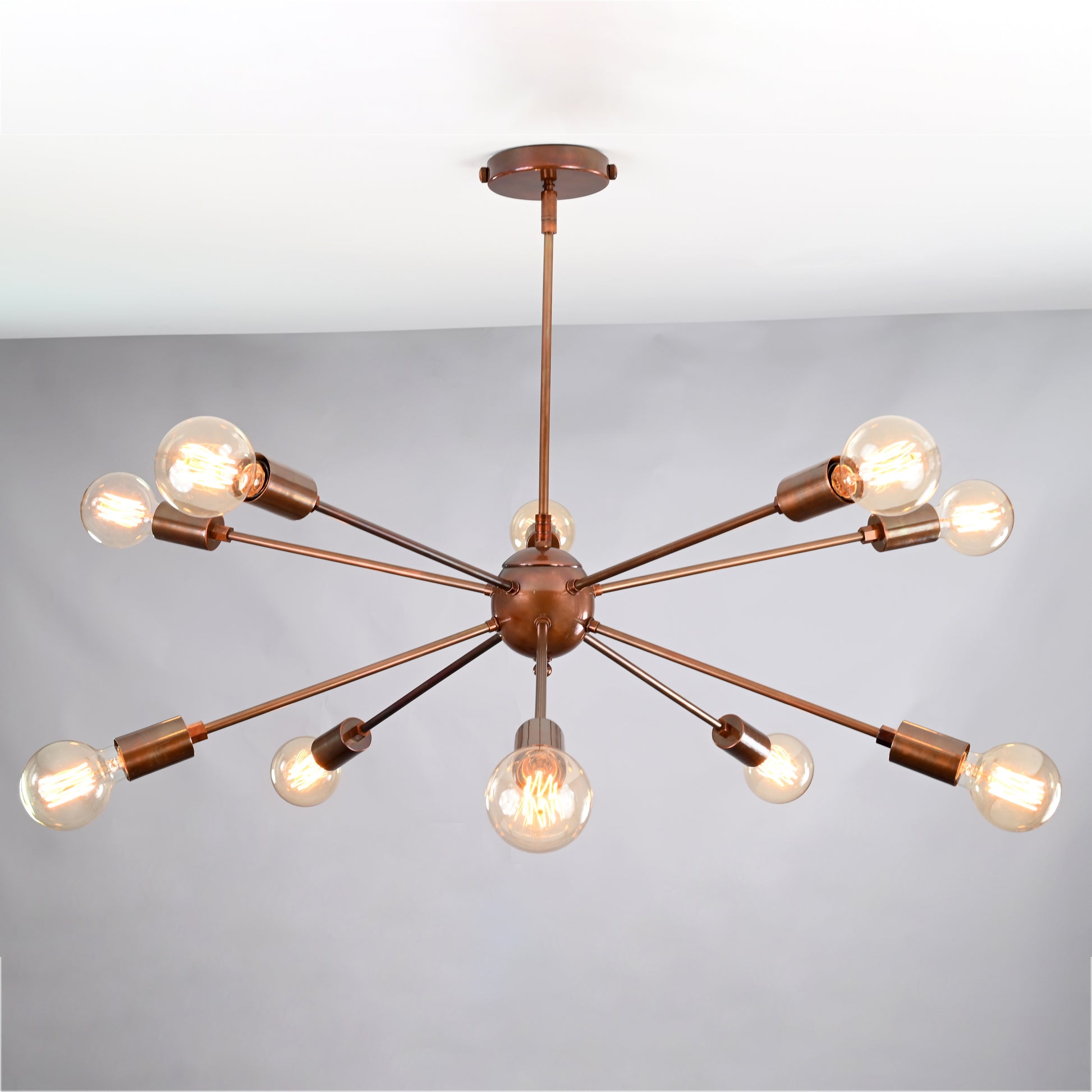 10 Arms Brass Sputnik Chandelier 33" Wide - 32158