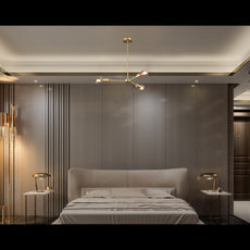Modern 3-Light Brass Linear Chandelier – Minimalist Ceiling Fixture with Cylindrical Shades - 32173
