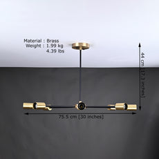 Industrial Brass Made, Brass Modern Molecule Chandelier, Industrial 8-arm Ceiling Light, Brass Sputnik Starburst Bedroom Dining Living Room Kitchen Hanging Lamp
