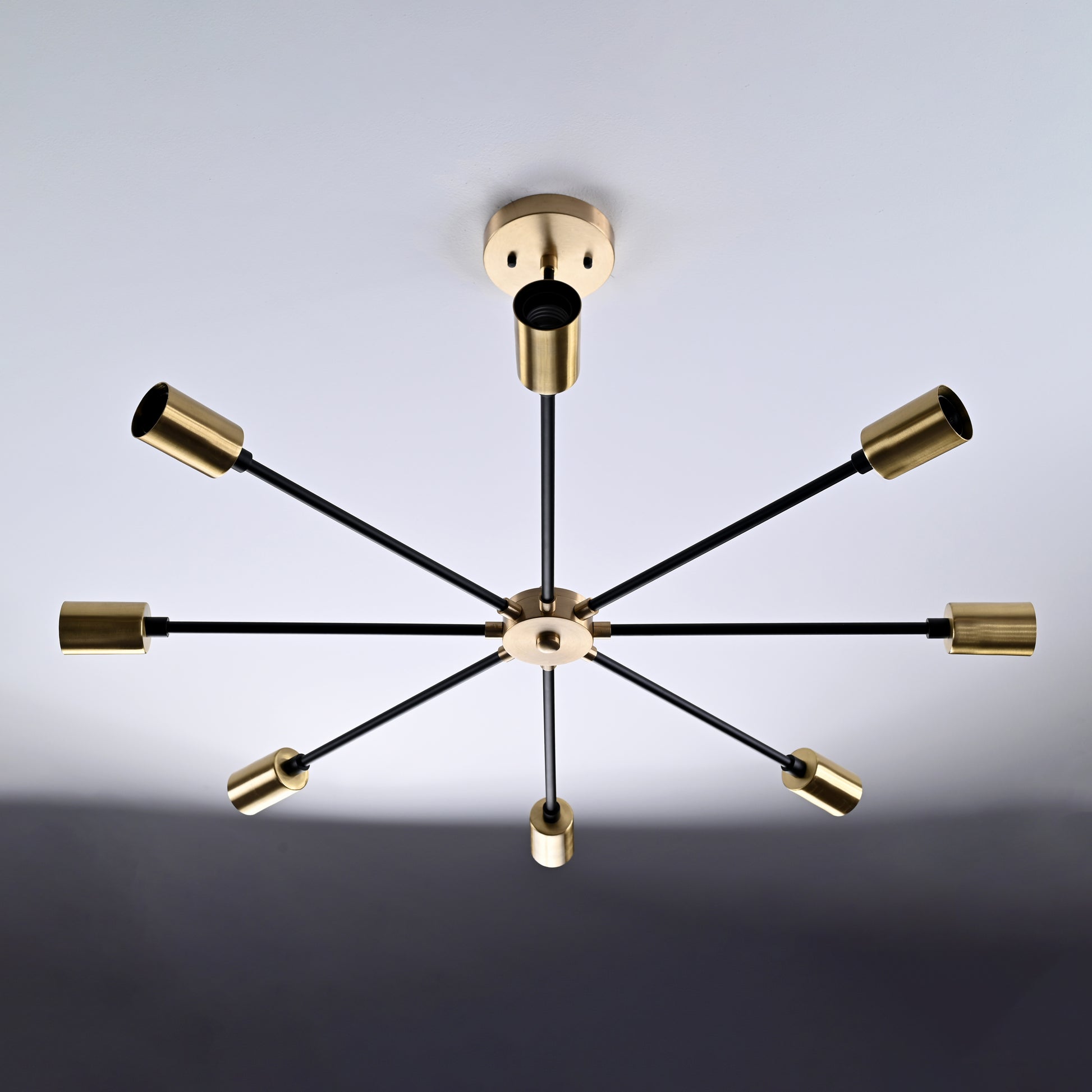 8 Arms Brass Sputnik Chandelier 30" Wide - 32199