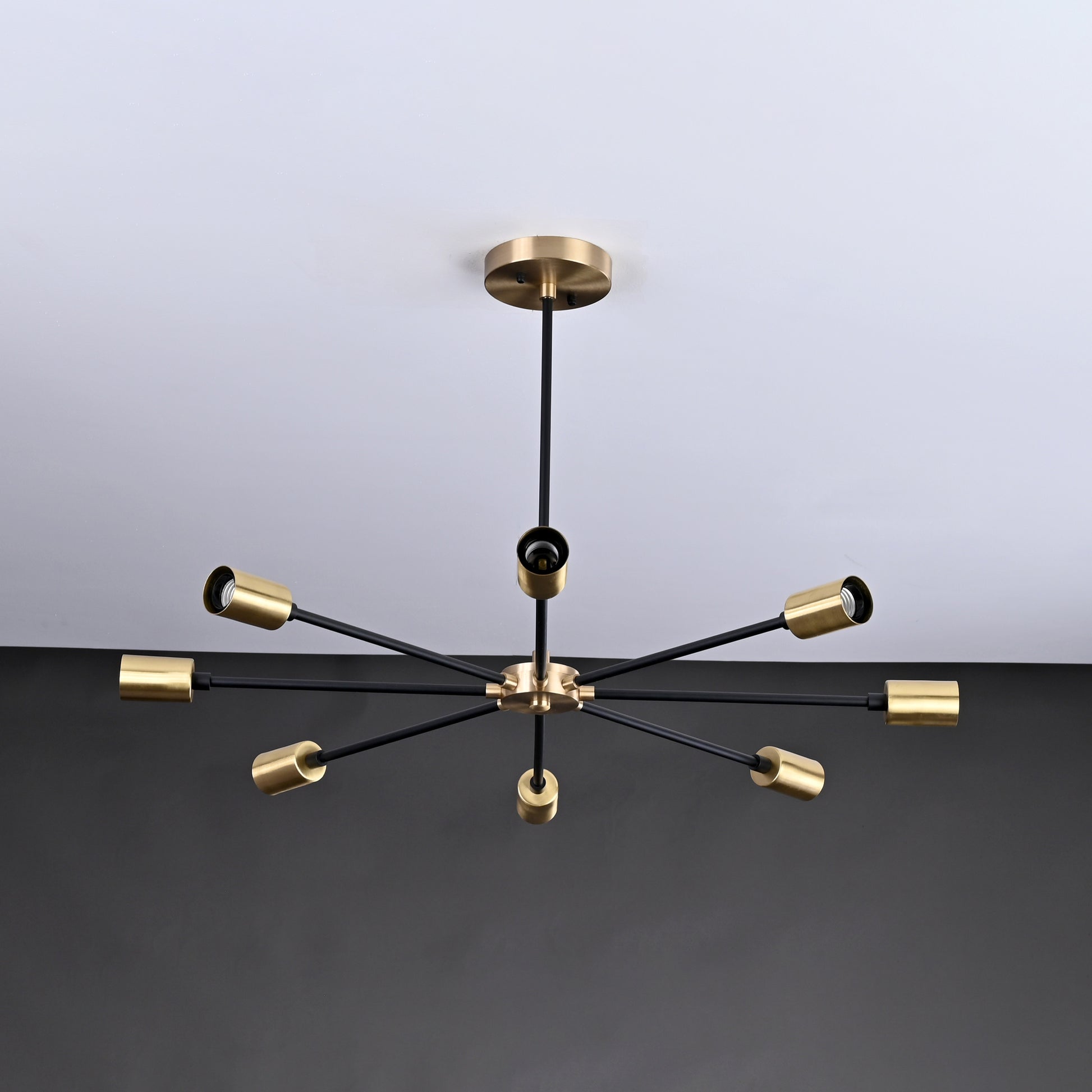 8 Arms Brass Sputnik Chandelier 30" Wide - 32199