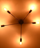 5 Arms Brass Flush Mount Chandelier 25