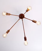 5 Arms Brass Flush Mount Chandelier 25