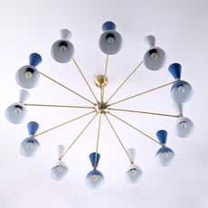 Brass Leaf Studio Industrial Brass Made, Pendant Modern Stilnovo Mid Century Brass Sputnik Diabolo Ceiling Chandelier Light 24 Lights 12 Arms