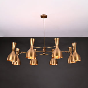 8 Arms Diabolo Style Brass Chandelier 43