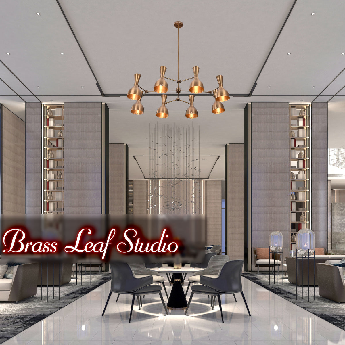 Mid-Century Modern Diabolo Chandelier – Custom Brass or Copper Finish | Double Light Direction | Handcrafted Statement Ceiling Light - 32236