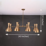 Mid-Century Modern Diabolo Chandelier – Custom Brass or Copper Finish | Double Light Direction | Handcrafted Statement Ceiling Light - 32236