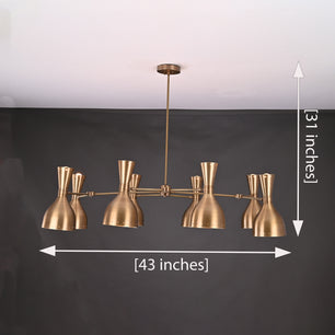 8 Arms Diabolo Style Brass Chandelier 43