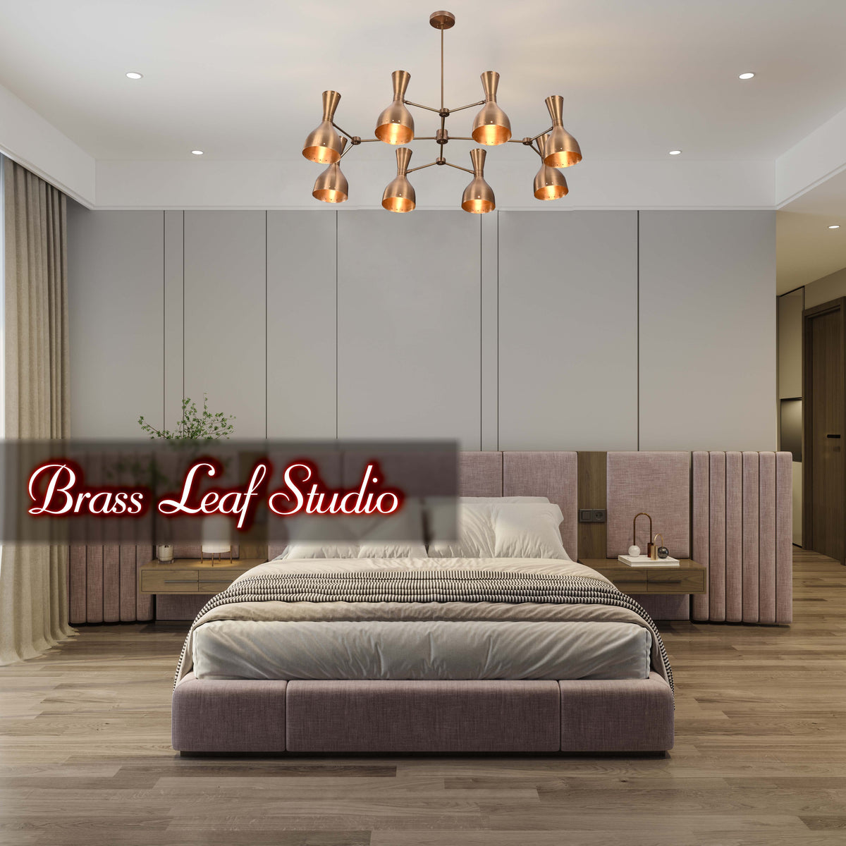 Mid-Century Modern Diabolo Chandelier – Custom Brass or Copper Finish | Double Light Direction | Handcrafted Statement Ceiling Light - 32236