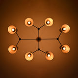 Mid-Century Modern Diabolo Chandelier – Custom Brass or Copper Finish | Double Light Direction | Handcrafted Statement Ceiling Light - 32236