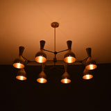 Mid-Century Modern Diabolo Chandelier – Custom Brass or Copper Finish | Double Light Direction | Handcrafted Statement Ceiling Light - 32236