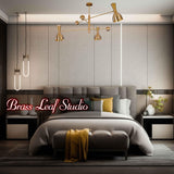 Handcrafted Diabolo Style Brass Chandelier – Modern Two-Way Light Fixture | Customizable |  - 32237