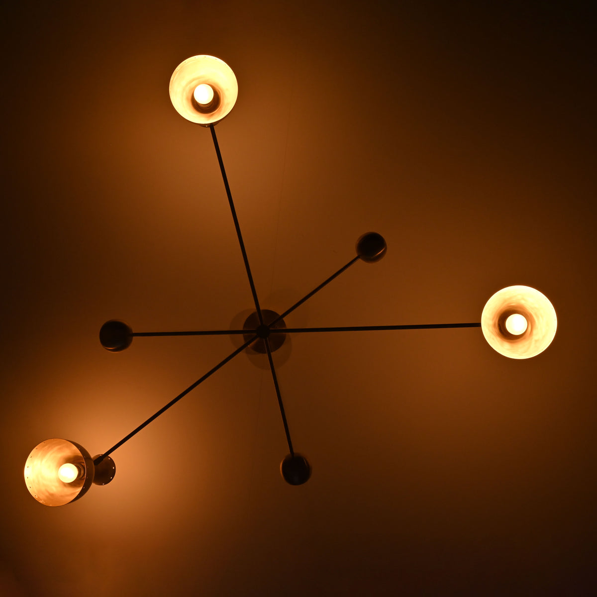 Handcrafted Diabolo Style Brass Chandelier – Modern Two-Way Light Fixture | Customizable |  - 32237