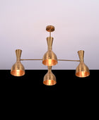 4 Arms Diabolo Style Brass Chandelier 34