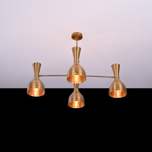 4 Arms Diabolo Style Brass Chandelier 34