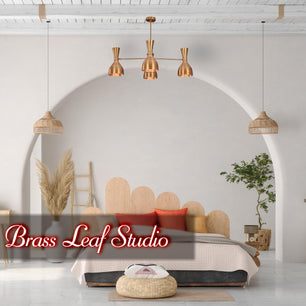 4 Arms Diabolo Style Brass Chandelier 34