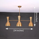 Diabolo Style Brass Mid-Century Modern Chandelier | Two-Way Ceiling Light | Customizable Pendant Lamp |  - 32238