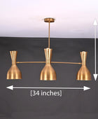 4 Arms Diabolo Style Brass Chandelier 34