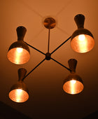 4 Arms Diabolo Style Brass Chandelier 34