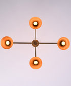 4 Arms Diabolo Style Brass Chandelier 34