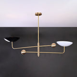 Modern Brass Chandelier | Customizable Minimalist Ceiling Light Uplighting Fixture | Handcrafted Statement Lamp - 32239