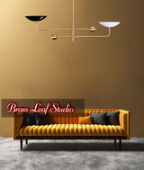 Modern Brass Chandelier | Customizable Minimalist Ceiling Light Uplighting Fixture | Handcrafted Statement Lamp - 32239