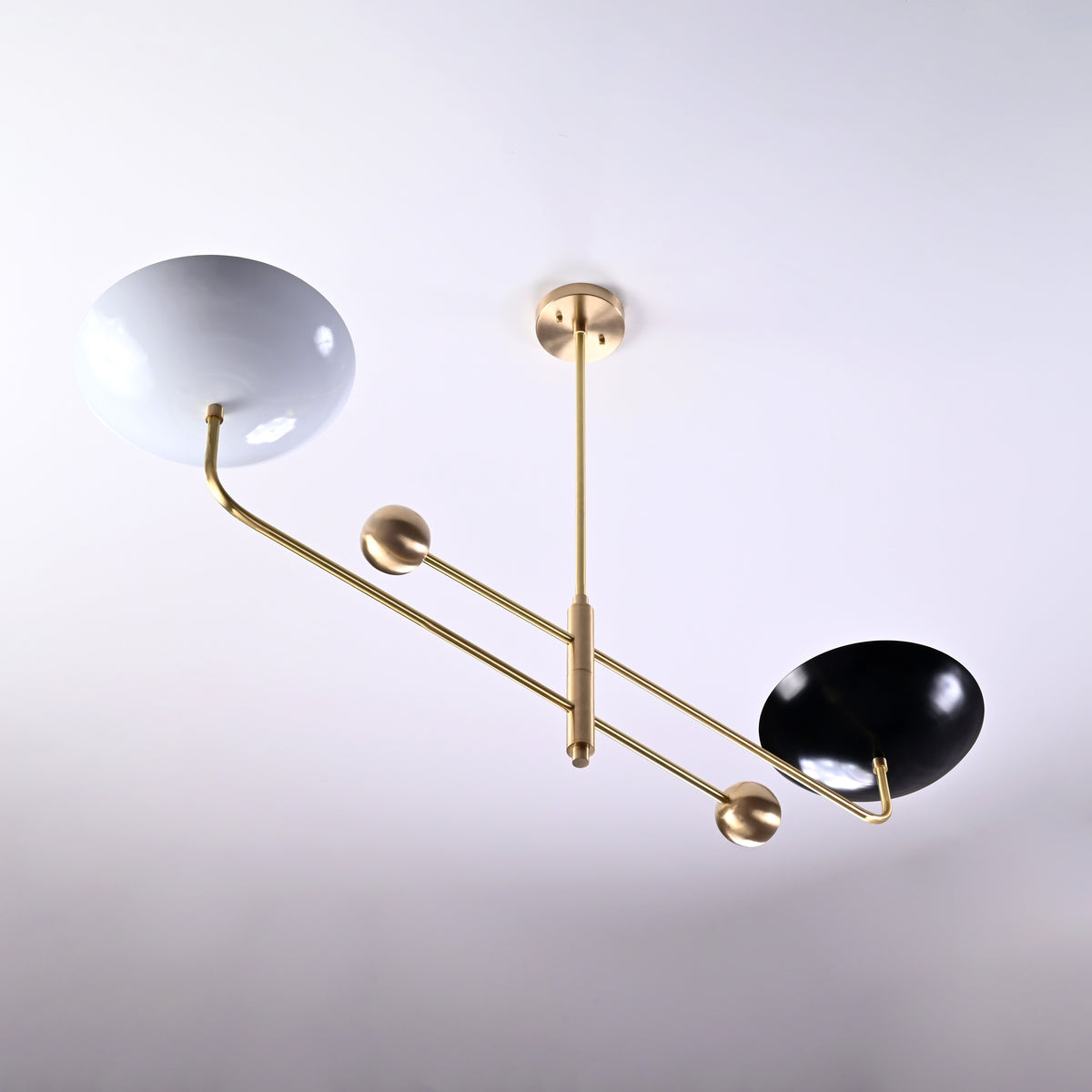 Modern Brass Chandelier | Customizable Minimalist Ceiling Light Uplighting Fixture | Handcrafted Statement Lamp - 32239