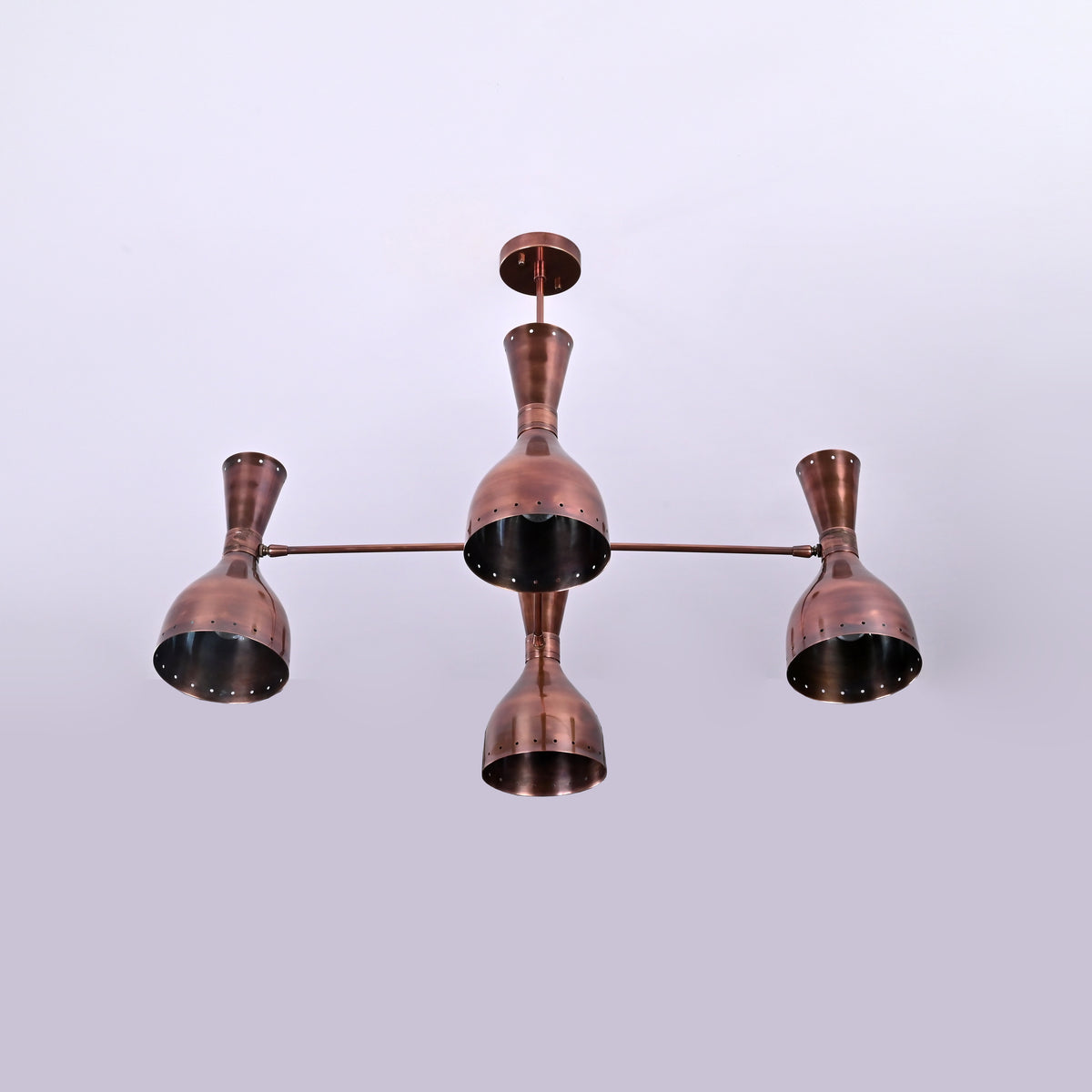 Diabolo Style Brass Mid-Century Modern Chandelier | Two-Way Ceiling Light | Customizable Pendant Lamp |  - 32240