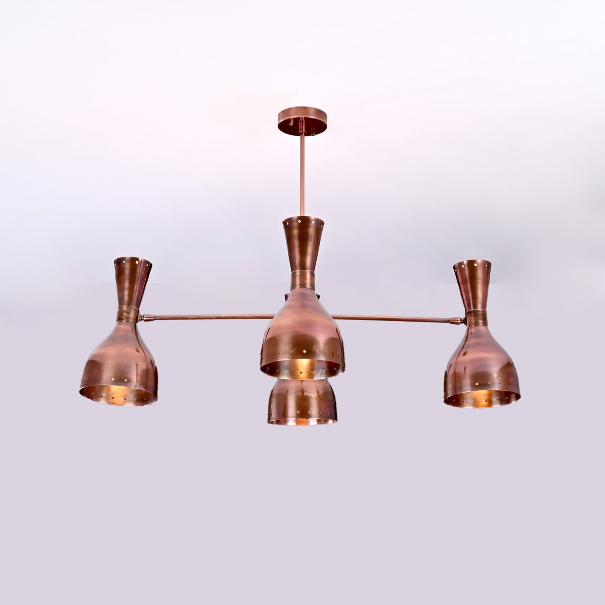 Diabolo Style Brass Mid-Century Modern Chandelier | Two-Way Ceiling Light | Customizable Pendant Lamp |  - 32240