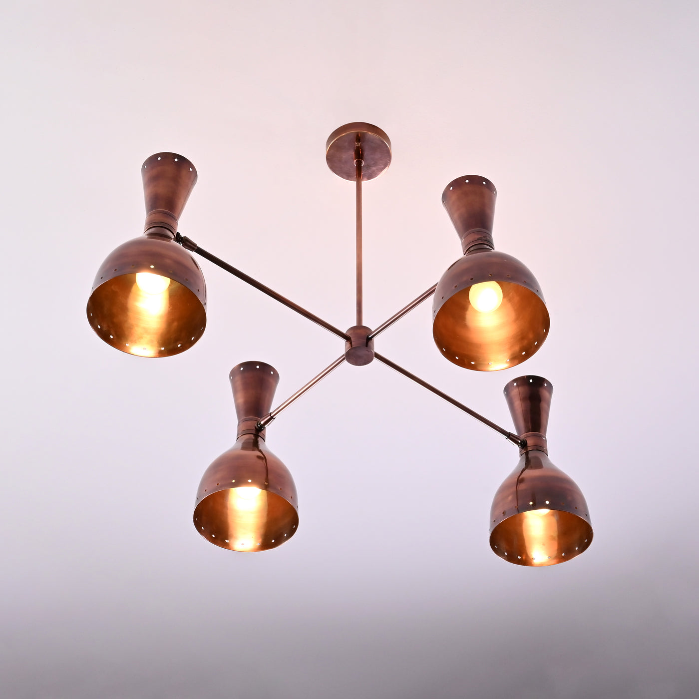 Diabolo Style Brass Mid-Century Modern Chandelier | Two-Way Ceiling Light | Customizable Pendant Lamp |  - 32240