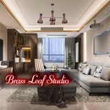 Diabolo Style Brass Mid-Century Modern Chandelier | Two-Way Ceiling Light | Customizable Pendant Lamp |  - 32240