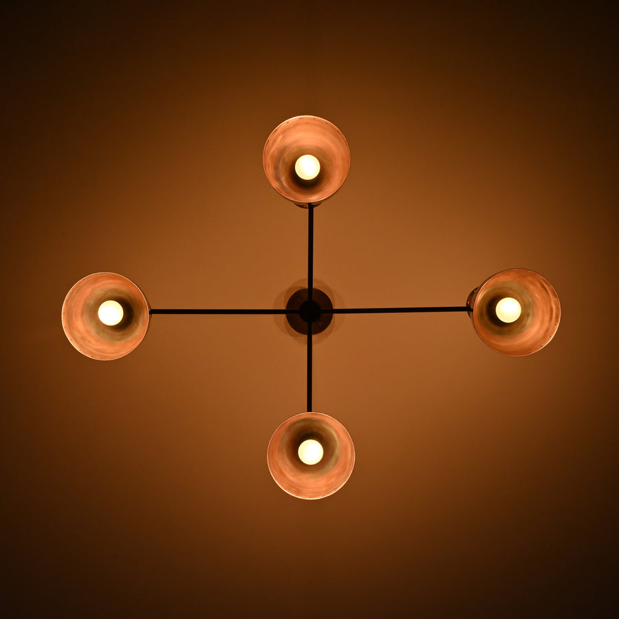 Diabolo Style Brass Mid-Century Modern Chandelier | Two-Way Ceiling Light | Customizable Pendant Lamp |  - 32240