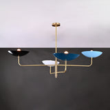 Modern Customizable Brass Chandelier – 4-Light Uplighting Ceiling Fixture - 32241