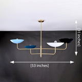 Modern Customizable Brass Chandelier – 4-Light Uplighting Ceiling Fixture - 32241