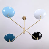 Modern Customizable Brass Chandelier – 4-Light Uplighting Ceiling Fixture - 32241