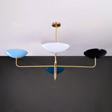 Modern Customizable Brass Chandelier – 4-Light Uplighting Ceiling Fixture - 32241