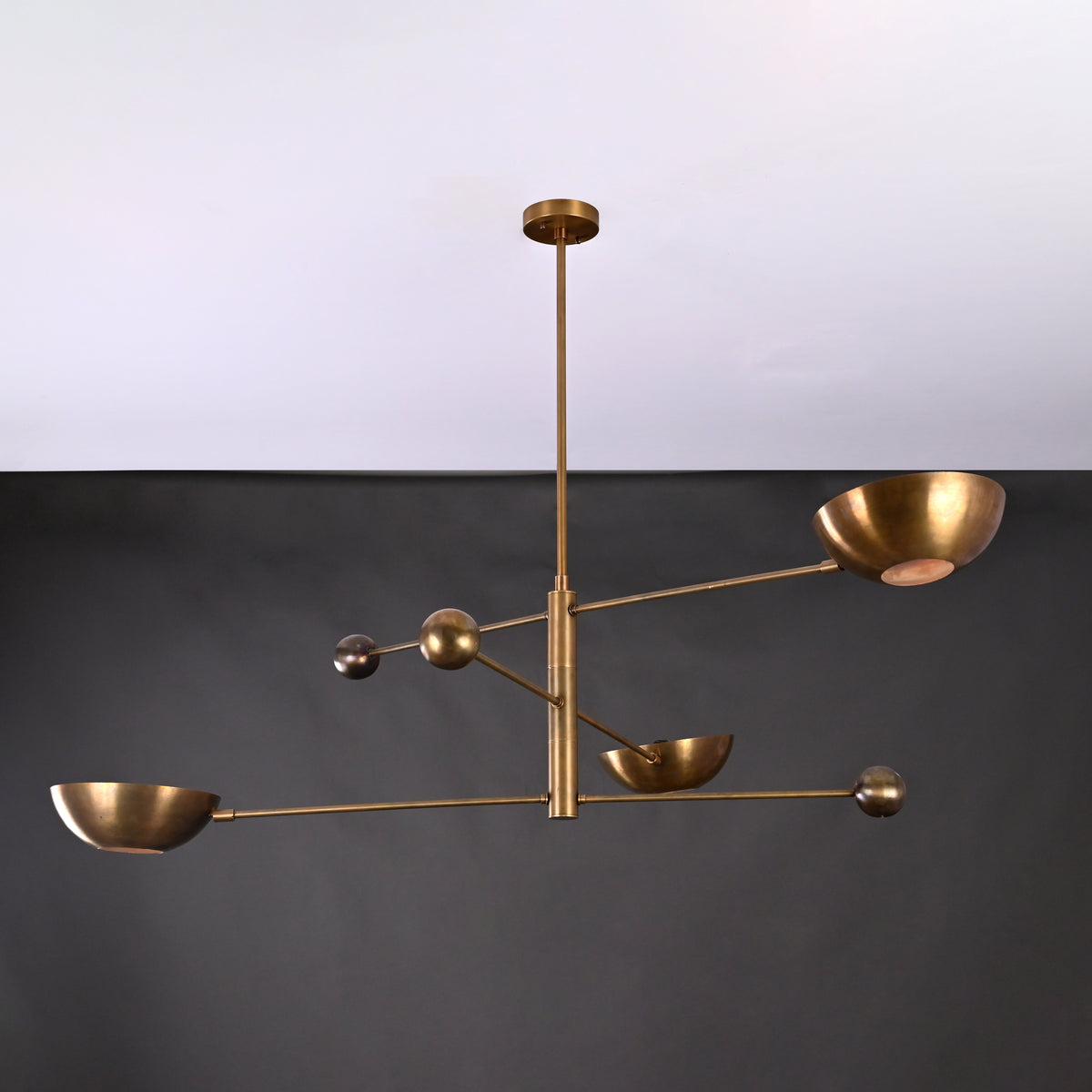 Modern Mid-Century Custom Brass Chandelier – Timeless Elegance Meets Contemporary Design - 32242