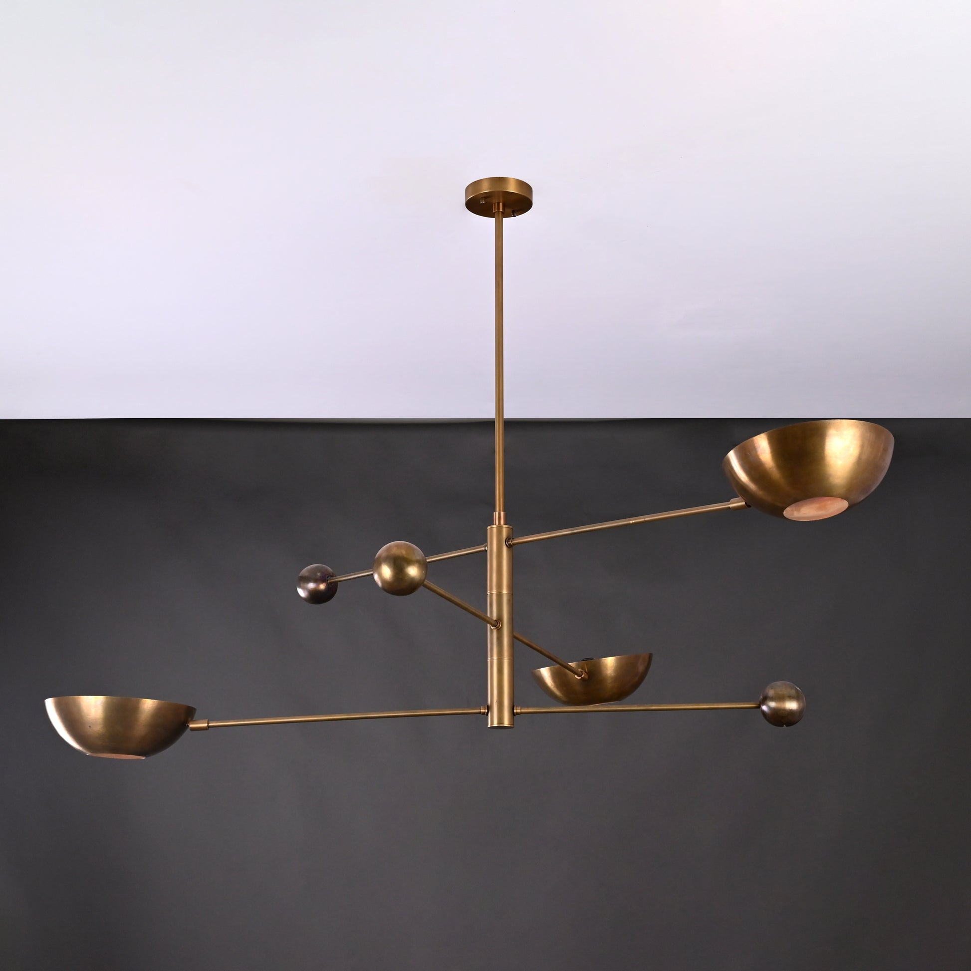 3 Arms Brass Pendant Chandelier 53" Wide - 32242