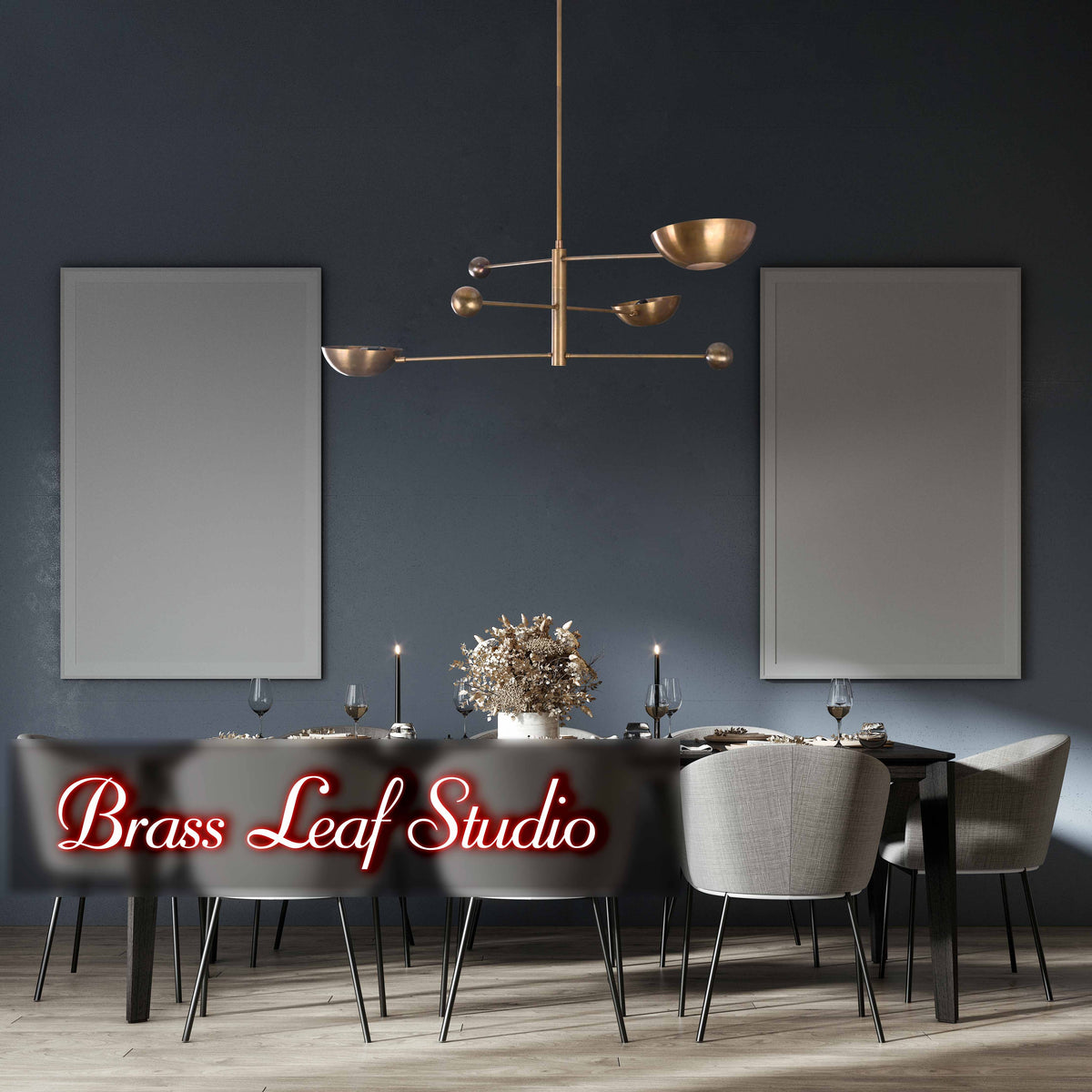 Modern Mid-Century Custom Brass Chandelier – Timeless Elegance Meets Contemporary Design - 32242