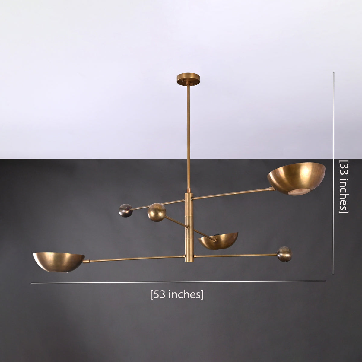 Modern Mid-Century Custom Brass Chandelier – Timeless Elegance Meets Contemporary Design - 32242