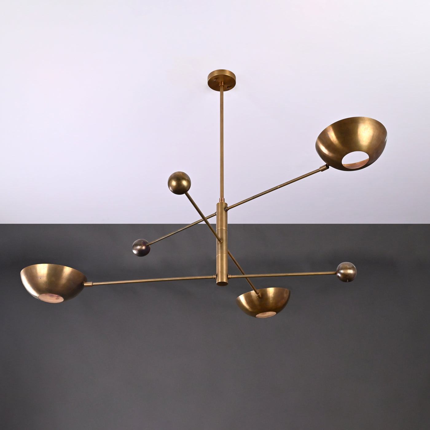 Modern Mid-Century Custom Brass Chandelier – Timeless Elegance Meets Contemporary Design - 32242