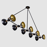 10-Light Custom Brass Chandelier – Dual Wall Illumination | Modern Industrial Statement Lighting - 32243