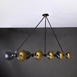 10-Light Custom Brass Chandelier – Dual Wall Illumination | Modern Industrial Statement Lighting - 32243