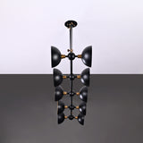 10-Light Custom Brass Chandelier – Dual Wall Illumination | Modern Industrial Statement Lighting - 32243