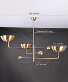 3 Arms Brass Pendant Chandelier 53