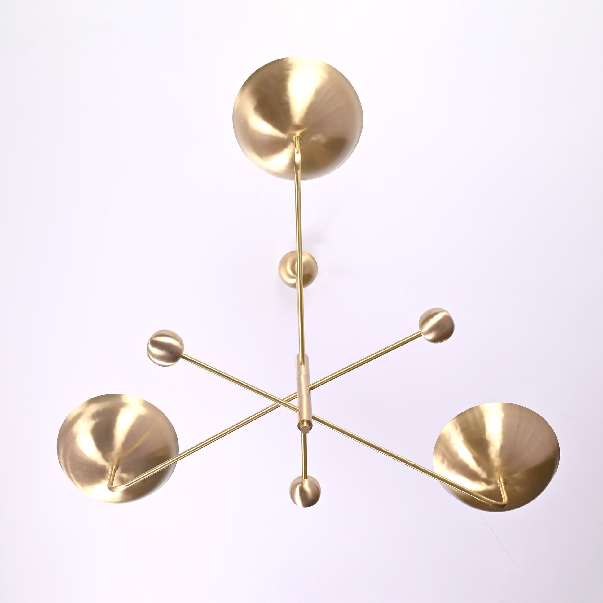 3 Arms Brass Pendant Chandelier 53" Wide - 32245